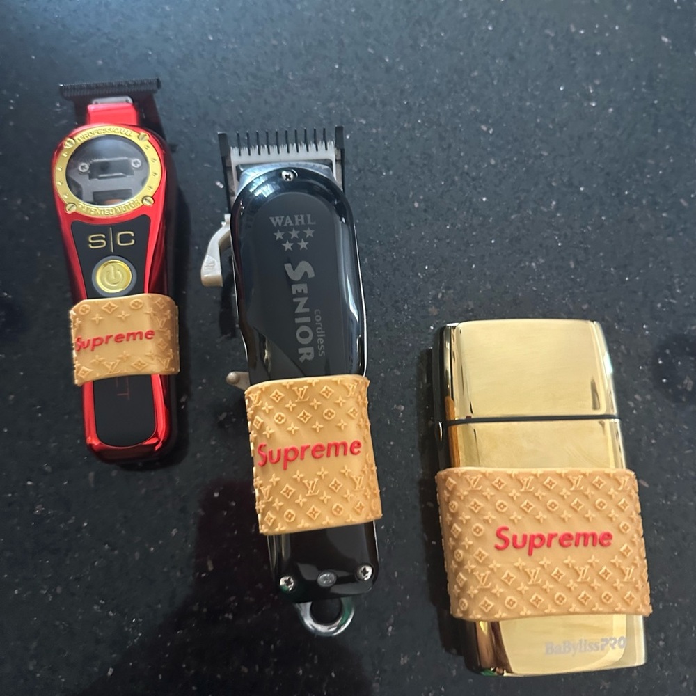 Trimmer clipper and shaver Grips.Non Slip bands set of 3 (gold)